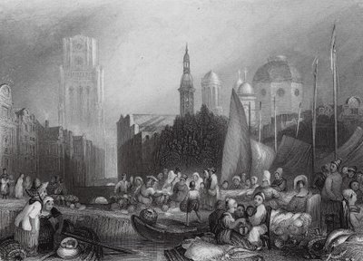 Fish Market, Rotterdam by Joseph Mallord William (after) Turner