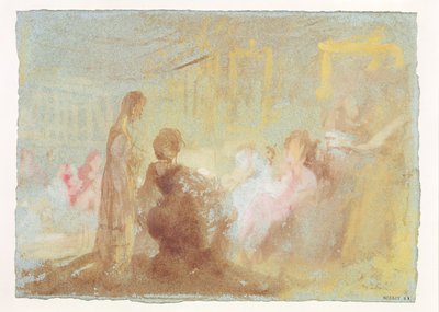 Interior at Petworth House with people in conversation, 1830 by Joseph Mallord William Turner