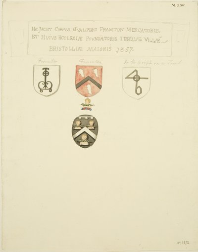 Coats-of-Arms on the tomb of Framton 1357 by Joseph Manning