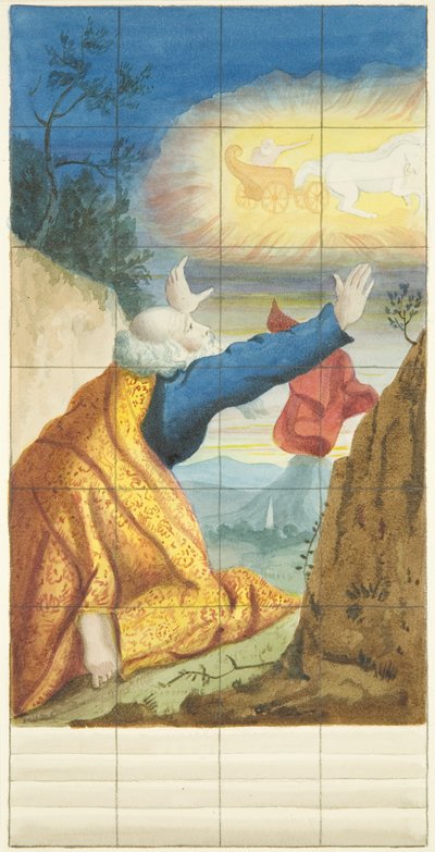 Stained glass window at east end of the north aisle of Bristol Cathedral showing Elijah and Elisha by Joseph Manning