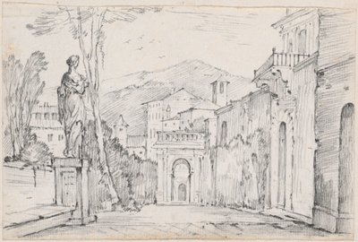 A Roman Street with Monte Cavo in the Distance by Joseph Marie Vien