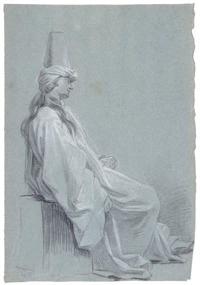 A Young Man Seated in Oriental Costume by Joseph-Marie Vien