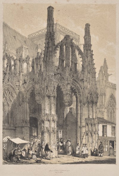Architecture of the Middle Ages: Louviers, Normandy, South Porch by Joseph Nash