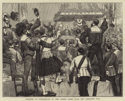 Banquet at Portsmouth to the Troops Home from the Ashantee War by Joseph Nash