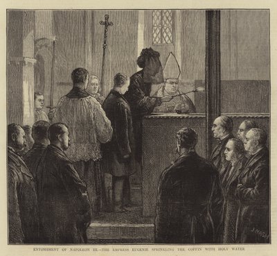 Entombment of Napoleon III, the Empress Eugenie sprinkling the Coffin with Holy Water by Joseph Nash