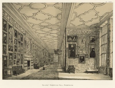 Gallery, Hardwicke Hall, Derbyshire by Joseph Nash