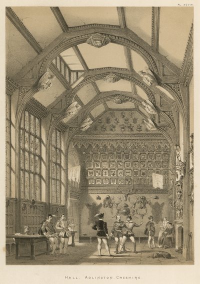 Hall, Adlington, Cheshire by Joseph Nash