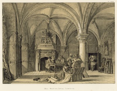 Hall, Bolsover Castle, Derbyshire by Joseph Nash