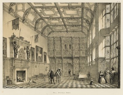 Hall, Hatfield, Herts by Joseph Nash
