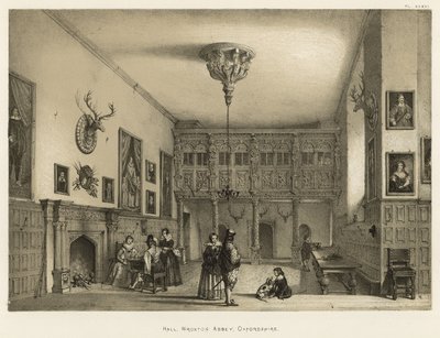 Hall, Wroxton Abbey, Oxfordshire by Joseph Nash
