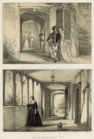 Porch and Corridor, Ockwells, Berks by Joseph Nash
