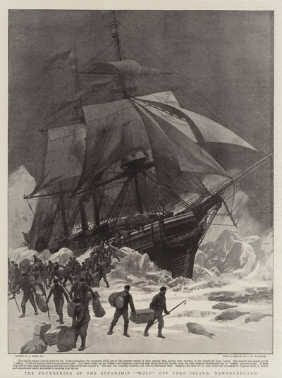 The Foundering of the Steamship Wolf off Fogo Island, Newfoundland by Joseph Nash