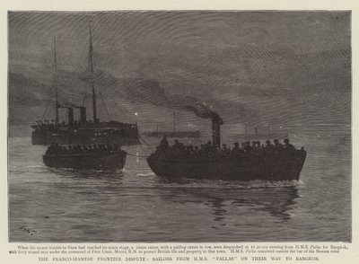 The Franco-Siamese Frontier Dispute, Sailors from HMS Pallas on their Way to Bangkok by Joseph Nash