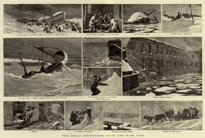 The Great Snowstorm, Gale, and High Tide by Joseph Nash