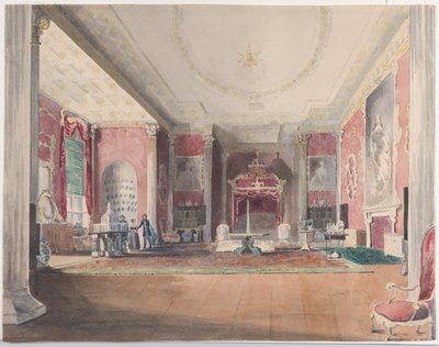 The State Bed Chamber, Stowe Buckinghamshire by Joseph Nash
