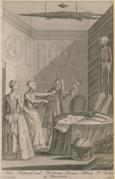 Nan Holland and Tristram Savage robbing Dr Trotter in Moorfields by Joseph Nicholls