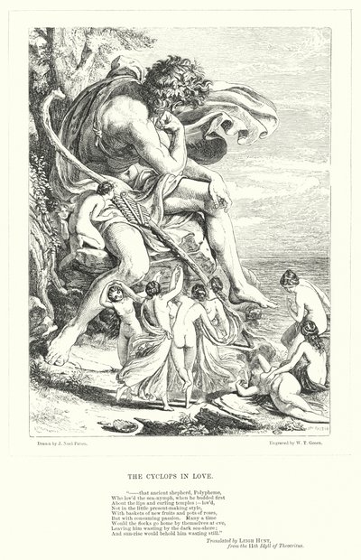 The Cyclops in Love (engraving) by Joseph Noel (after) Paton