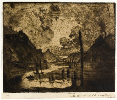 Coal—Abomination of Work, Mahanoy River by Joseph Pennell