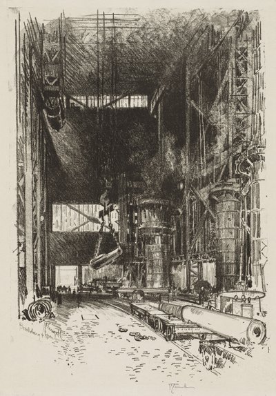 English War Work: The New Gun Pit by Joseph Pennell