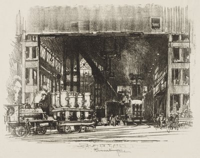 English War Work: The Urns, Casting Big Shells by Joseph Pennell