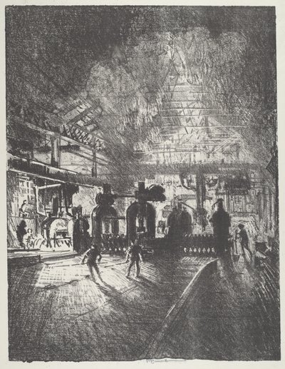 In the Jaws of Death, Rolling Bars for Shells, 1916 by Joseph Pennell
