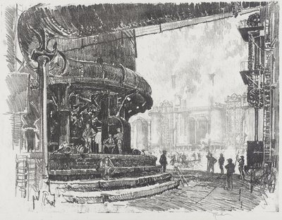 Making Pig Iron: The Base of the Blast Furnaces by Joseph Pennell