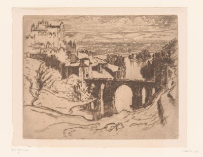 Puente de Alcántara in Toledo by Joseph Pennell