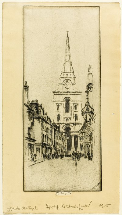 Spitalfields Church by Joseph Pennell