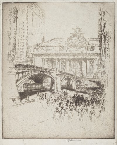The Approach to the Grand Central, New York by Joseph Pennell