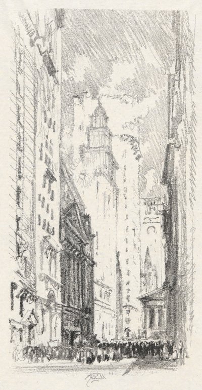 The Stock Exchange, #4 in Iconophile Club Collection by Joseph Pennell