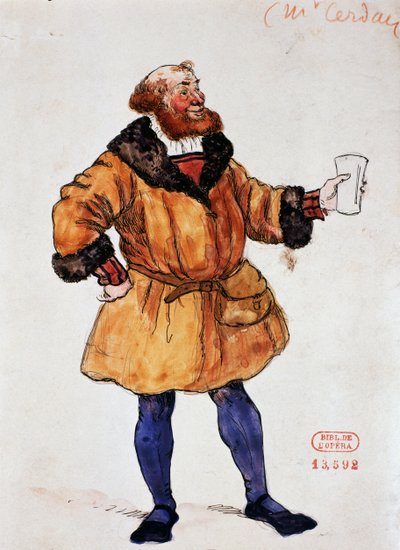 Costume for character of Brander in La Damnation of Faust by Hector Berlioz by Joseph Porphyre Pinchon