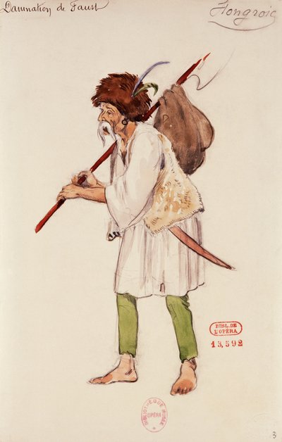 Costume for character of Hungarian in Damnation of Faust by Hector Berlioz by Joseph Porphyre Pinchon
