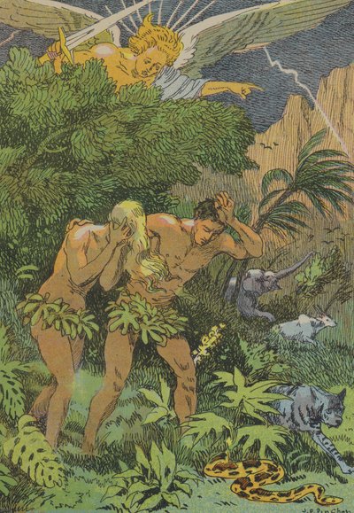 Expulsion of Adam and Eve from the Garden of Eden by Joseph Porphyre Pinchon