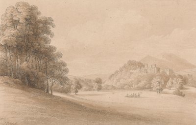 Dunster Castle, Somerset: Showing Castle in Distance by Joseph Powell