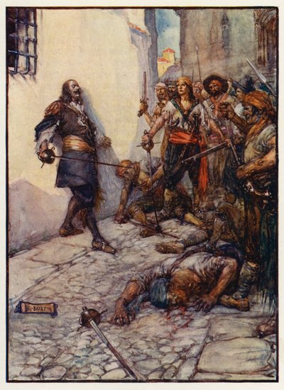 Fiercely and long this gallant man fought by Joseph Ratcliffe (after) Skelton