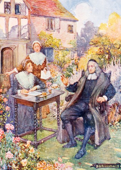 John Milton in his garden by Joseph Ratcliffe Skelton