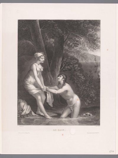 Daphnis and Chloe Bathing by Joseph Rose Lemercier