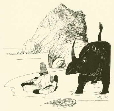 The Parsee beginning to eat his cake by Joseph Rudyard (after) Kipling