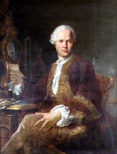 Portrait of a gentleman in a claret coloured coat by Joseph Siffred Duplessis