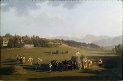 Hay Harvest near Bern by Joseph Simon Volmar