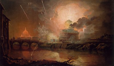 Firework Display at the Castel Sant Angelo by Joseph Wright of Derby