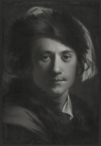 Self-Portrait in a Fur Cap by Joseph Wright of Derby