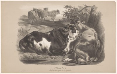 Five Cows in a Meadow by Joseph Zephyris Gengembre