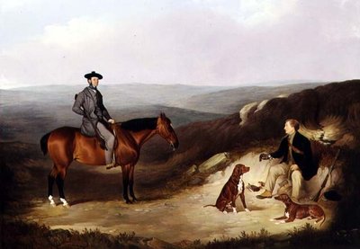 John Kerr Watson Mounted on a Shooting Pony with his Keeper on the Yorkshire Moors by Joshua Dalby