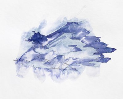 Blue Watercolor Mountains by Joshua Hoskins