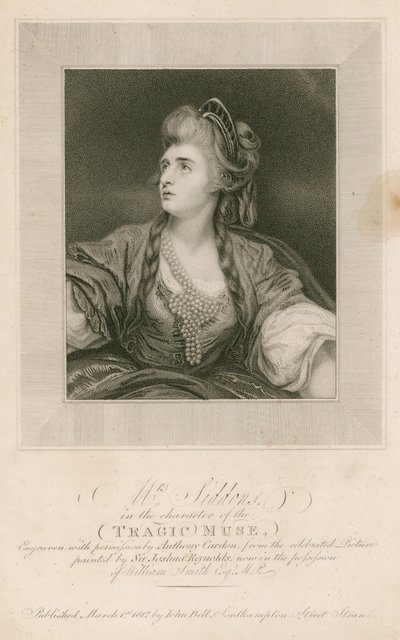 Mrs Sarah Siddons, Actress, in the Character of the Tragic Muse by Joshua Reynolds