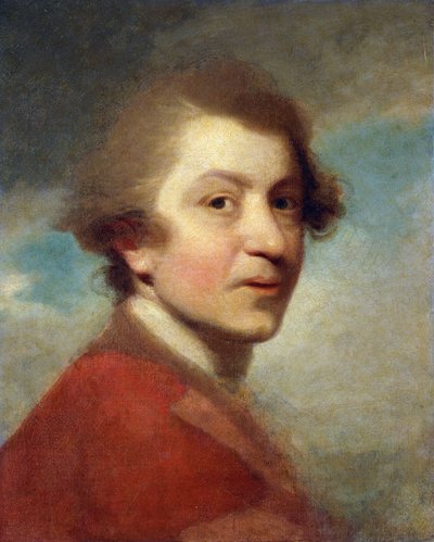 Portrait of the Artist, Head and Shoulders, in a Red Gown of a Doctor of Laws and White Stock - Unfinished by Joshua Reynolds