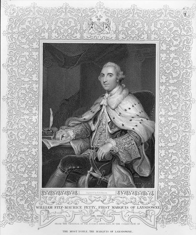 William Fitz-Maurice Petty, First Marquis of Lansdowne, engraved by H. Robinson by Joshua Reynolds