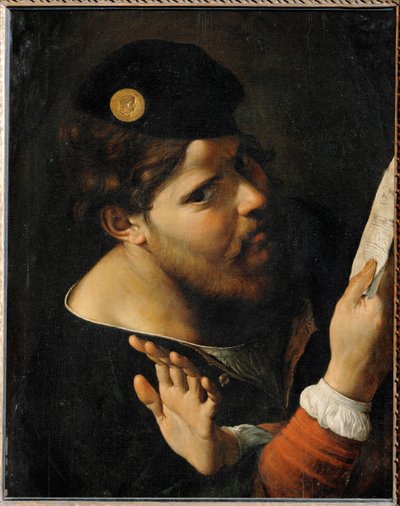 A Man Singing by Josiah Gilbert