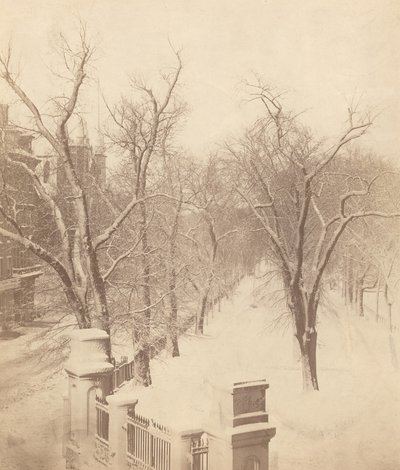 Boston Common Snow Scene, 1850s by Josiah Johnson Hawes
